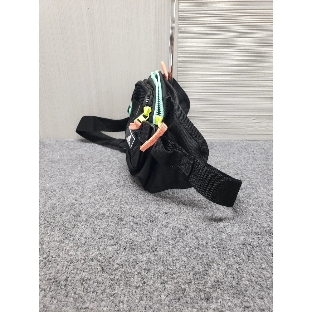 Adidas Amplifier 2 Men Crossbody Bag Black Mint Green Coral Accents Lined Casual